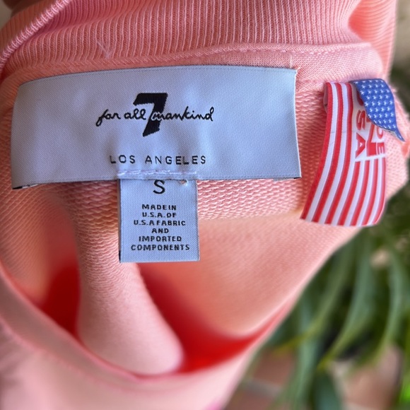 7 for all mankind balloon sleeve sweatshirt pink size small EUC - Picture 6 of 7